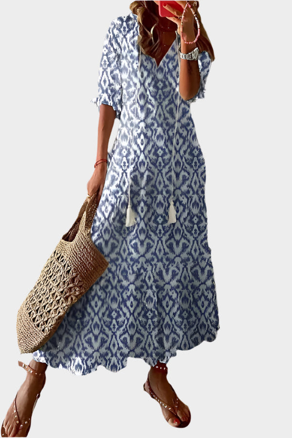 Robe vintage avec col en V