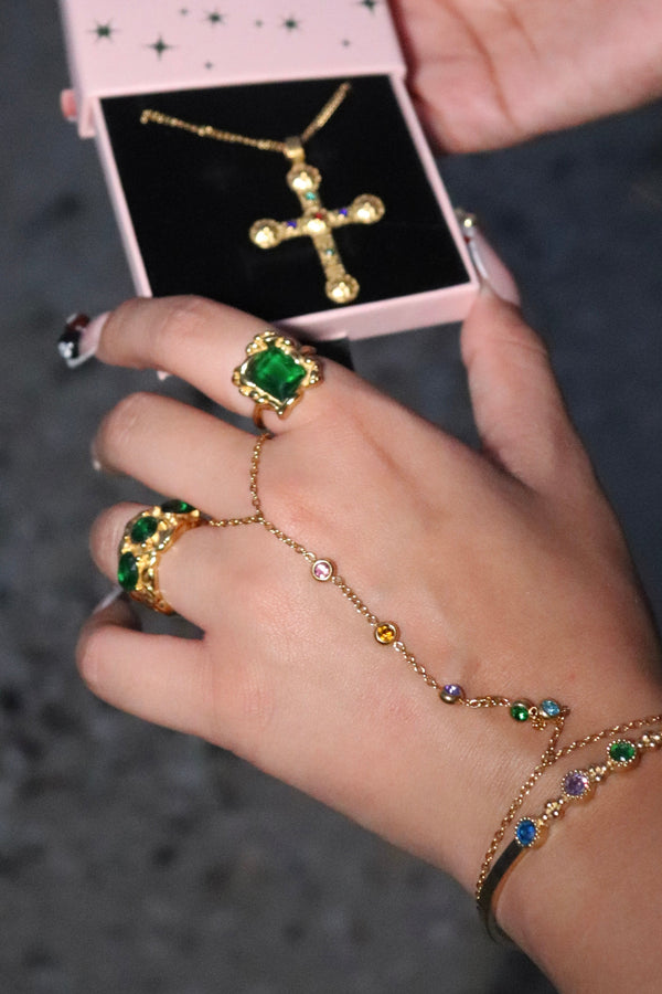 Bague épaisse Dune Émeraude