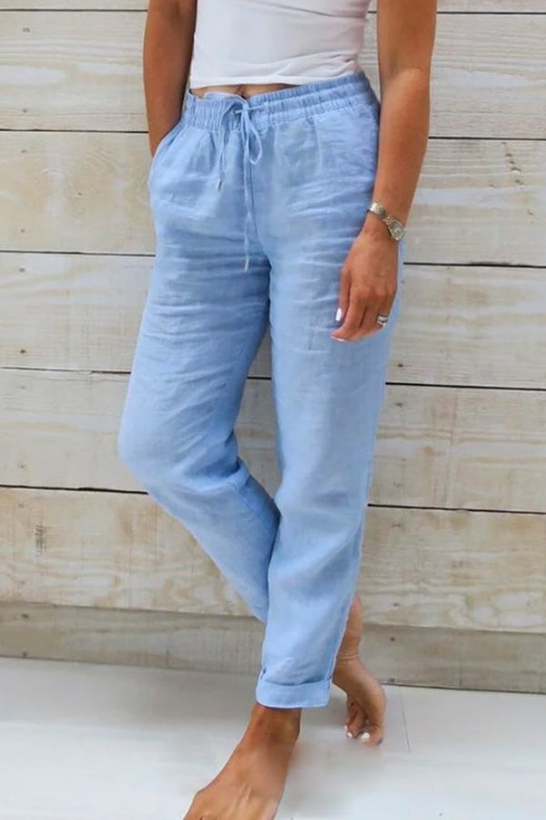 Allison | Pantalon sur mesure en coton-lin de luxe
