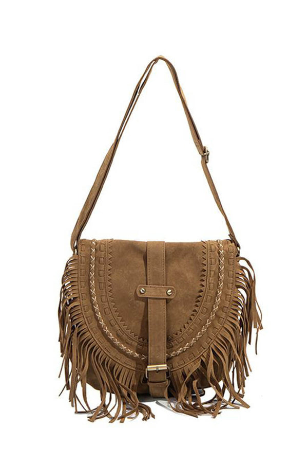 Riley™ - Sac fait main avec franges et boucle