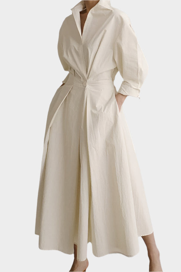 Robe élégante ligne A avec col polo