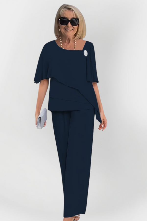 Ensemble élégant double de blouse et pantalon