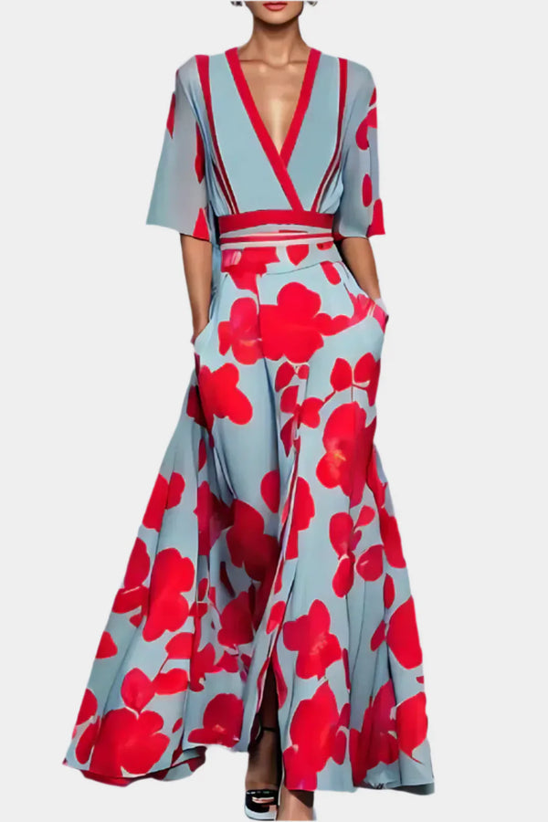 Robe rayée décontractée avec poches