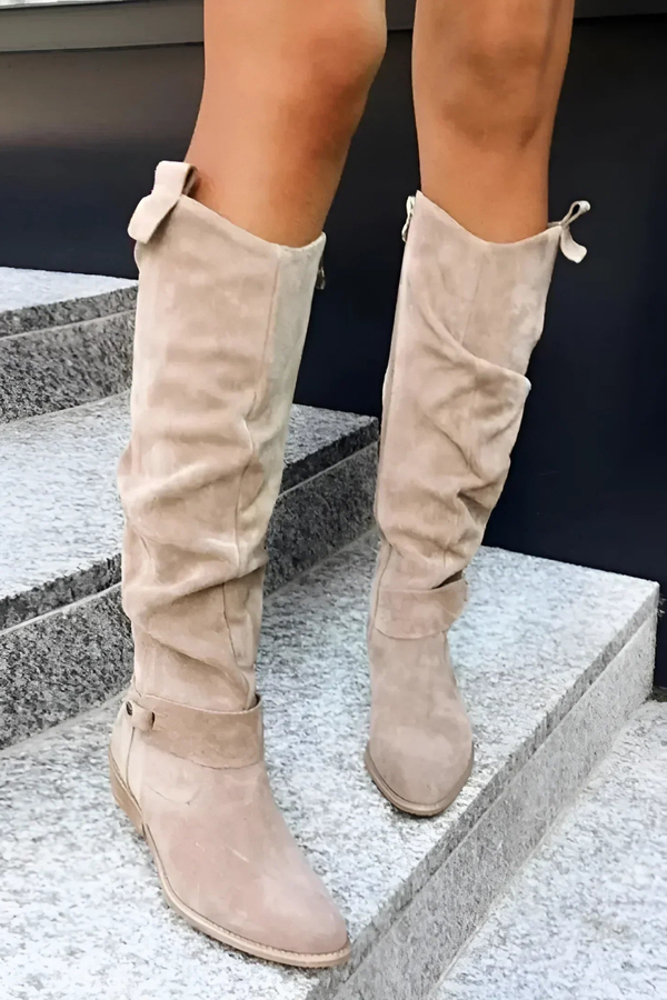 Reverie - Bottes genou en daim élégantes