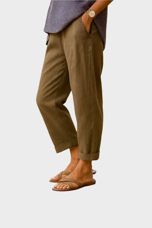 Pantalons d'été en lin et coton