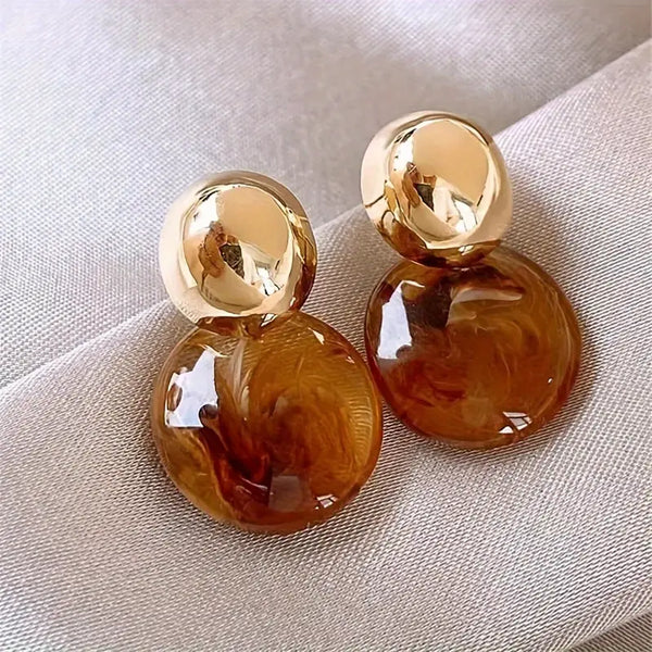 Boucles d'oreilles pendantes Aurélie Amber | Or