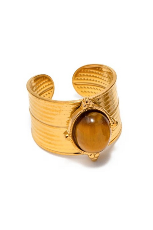 Bague en pierre brune