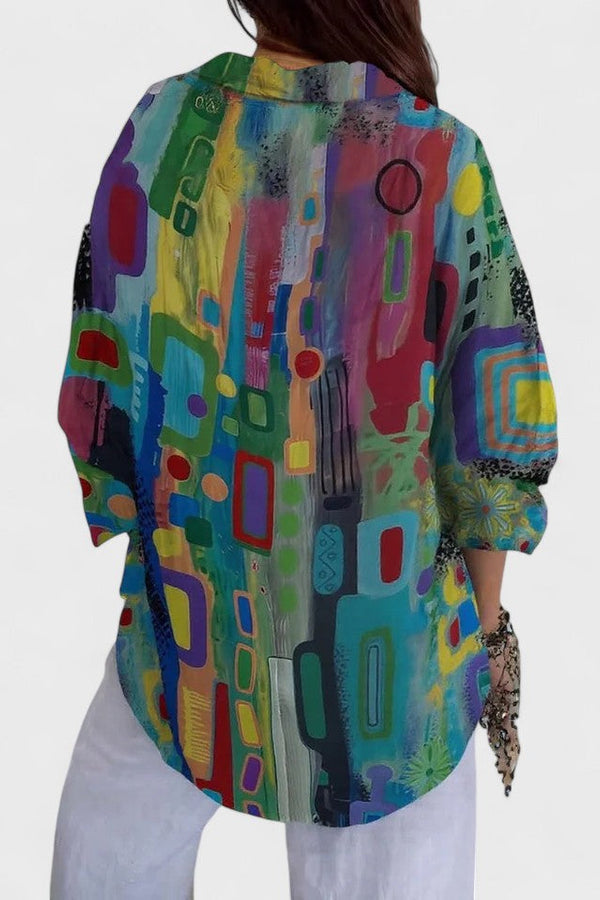 Rose™ | Blouse à motif géométrique élégant