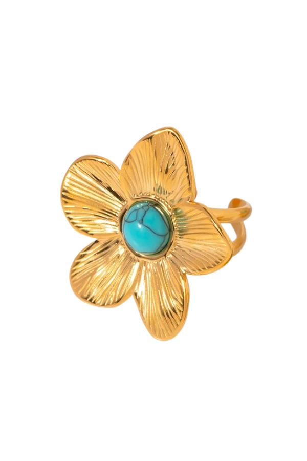 Bague fleur de dahlia ajustable