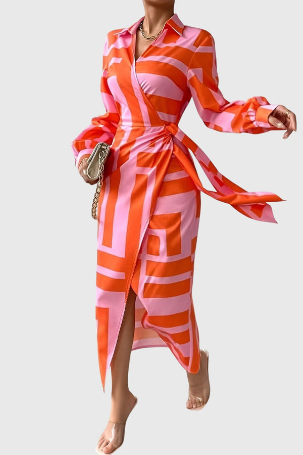 Everly™ | Robe portefeuille élégante avec imprimé