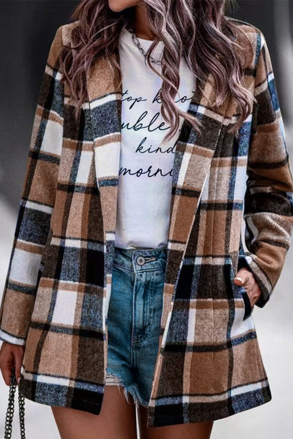 Avery™ - Blazer à carreaux vintage