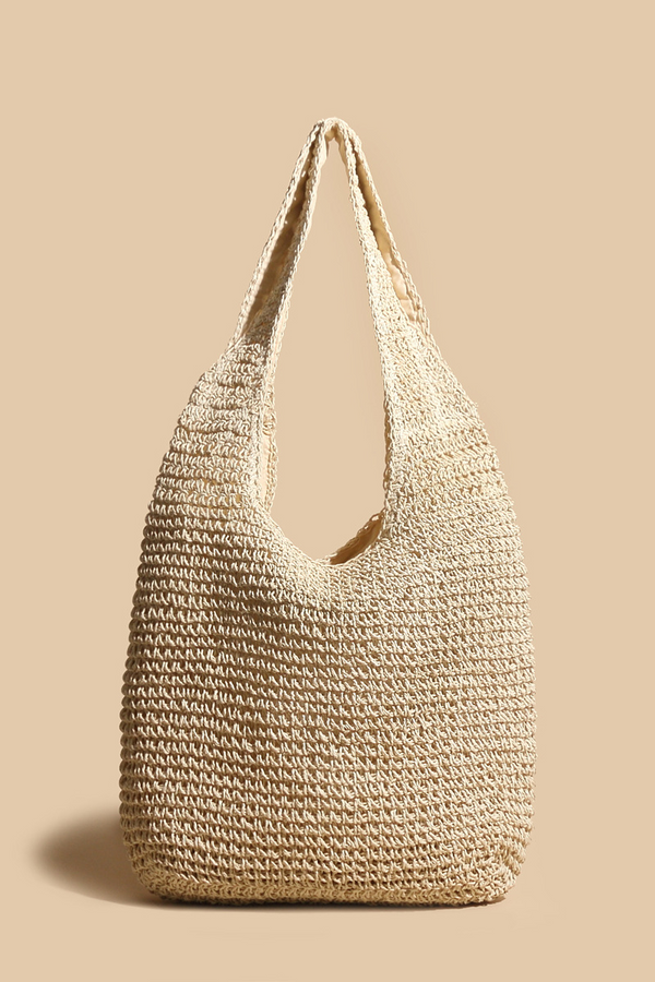 Valeria - Sac à Épaule Élégant en Paille Tressée en Rotin