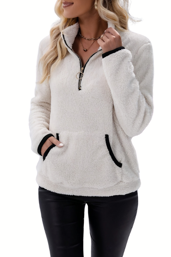 Rosely | Sweat-shirt en polaire Borg à demi-fermeture éclair