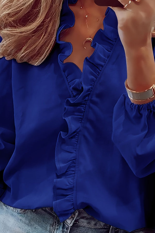 Cordelia | Blouse à col en V à volants
