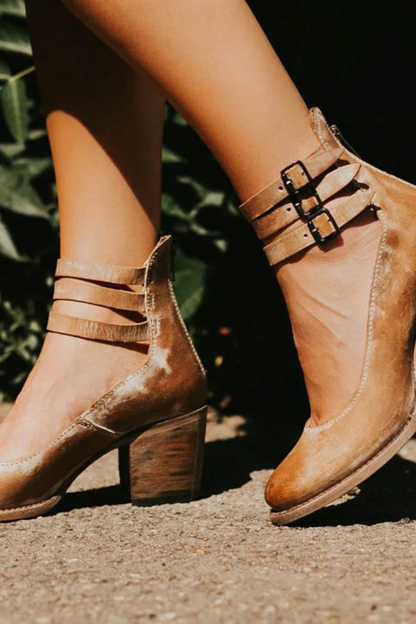 Ever - Escarpins à bout rond pour femmes avec talons épais