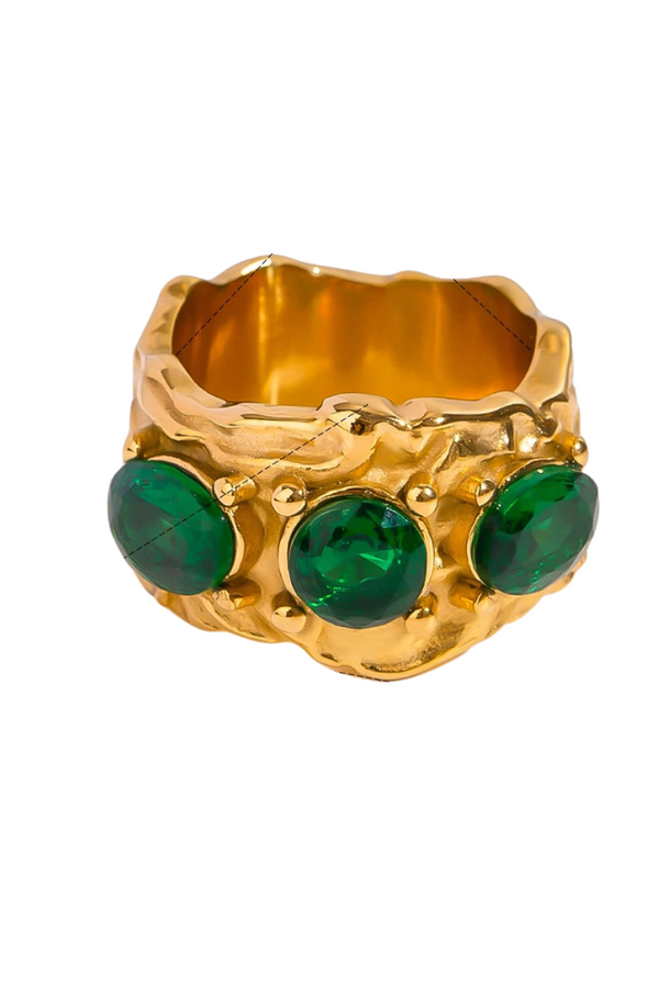 Bague épaisse Dune Émeraude