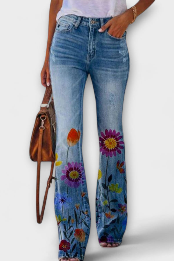 Pantalon à fleurs