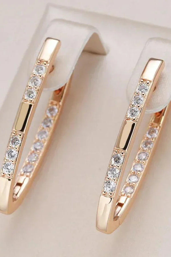 Boucles d'oreilles en zircone exquises | Or