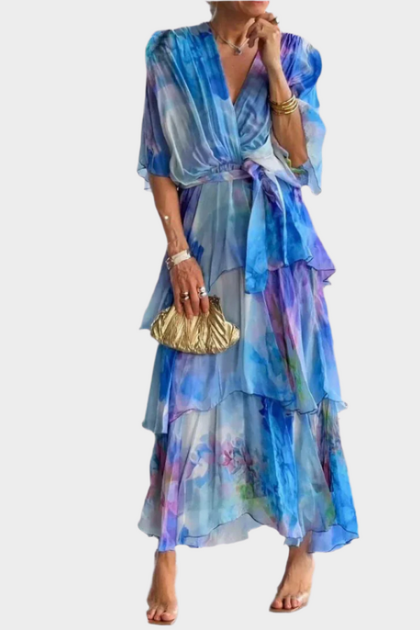 Robe avec décolleté plongeant en V