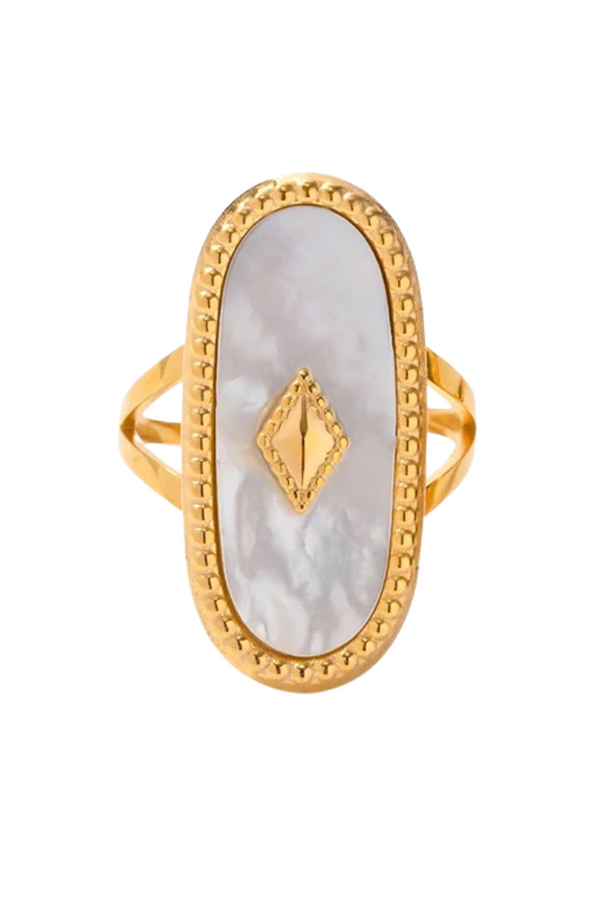 Bague réglable Aura Opaline Or