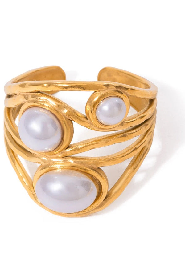 Bague géométrique en perle