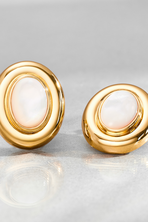 Boucles d'oreilles Giselle en perle | Or