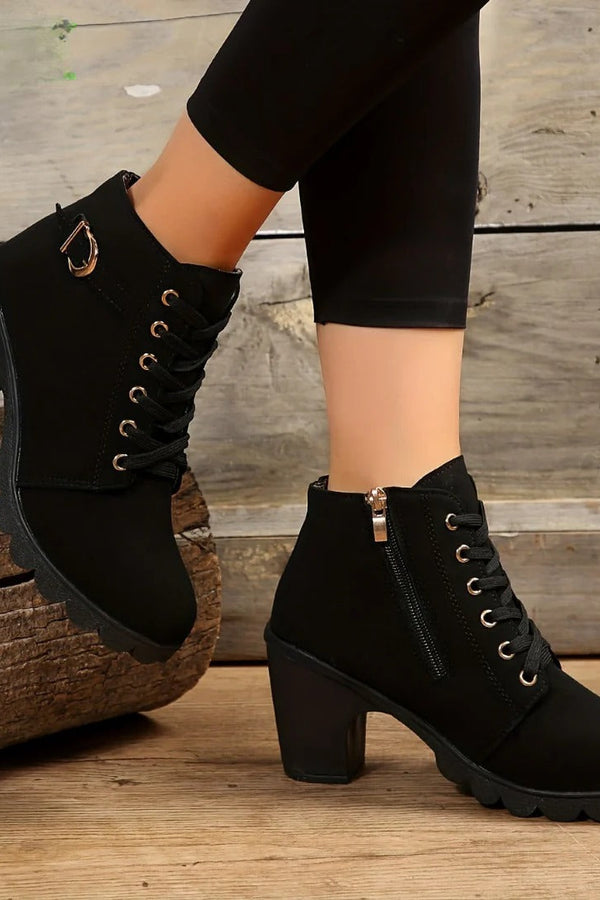 Yael - Bottines de luxe à lacets en dentelle