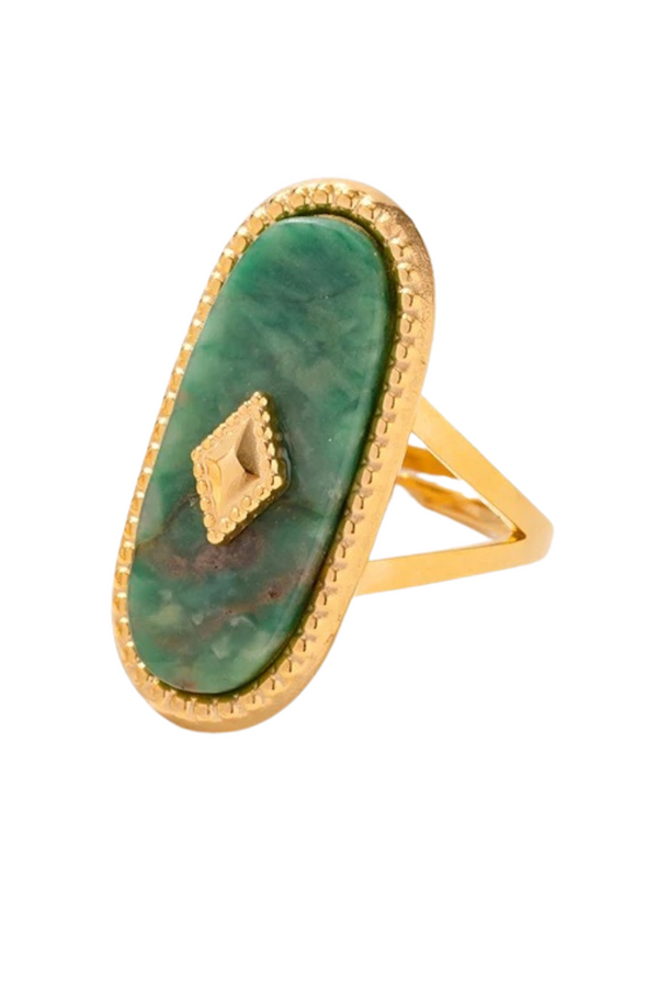 Bague réglable Aura Or Verdite