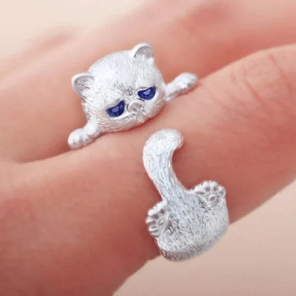 Bague Chaton Réglable en Argent Sterling 925 | Or Blanc