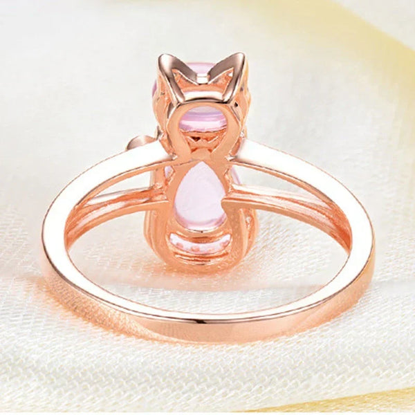 Bague chat en or rose | Or rose