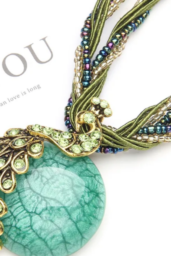 Collier sphère verte éblouissante