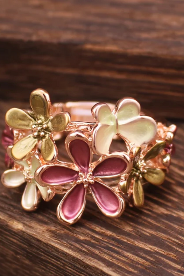 BAGUE ÉMAILLÉE ROSE DAISY