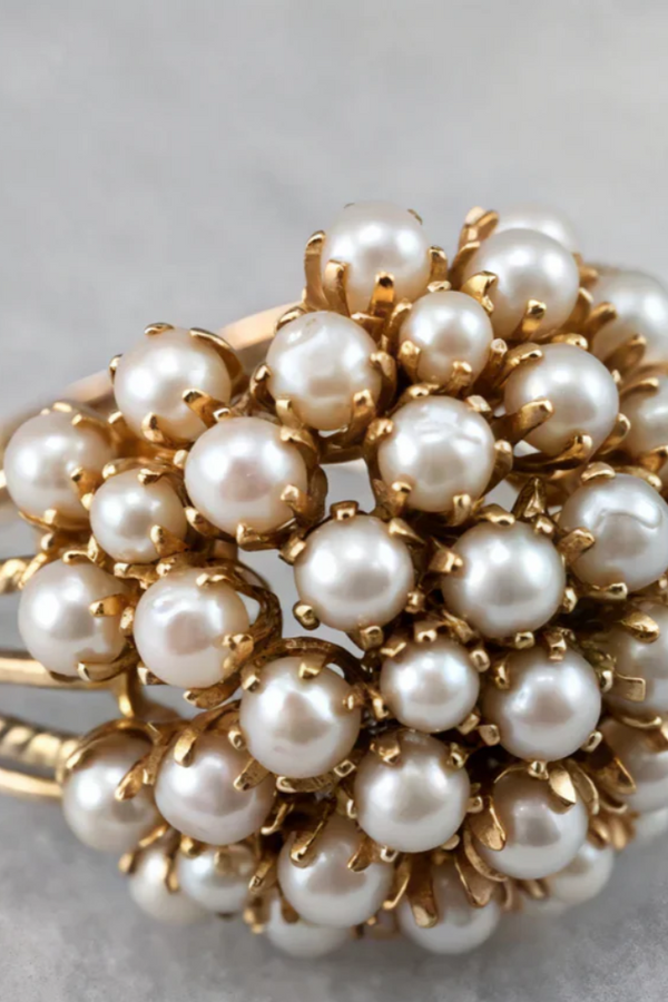 BAGUE PERLES INCRUSTÉES ROSE