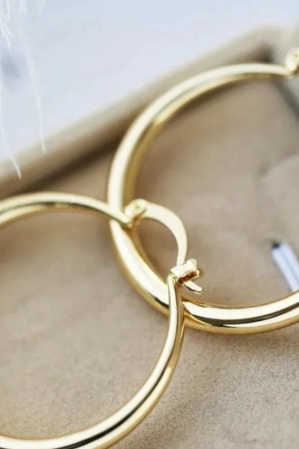 GRANDES BOUCLES D'OREILLES ANNEAUX DORÉS