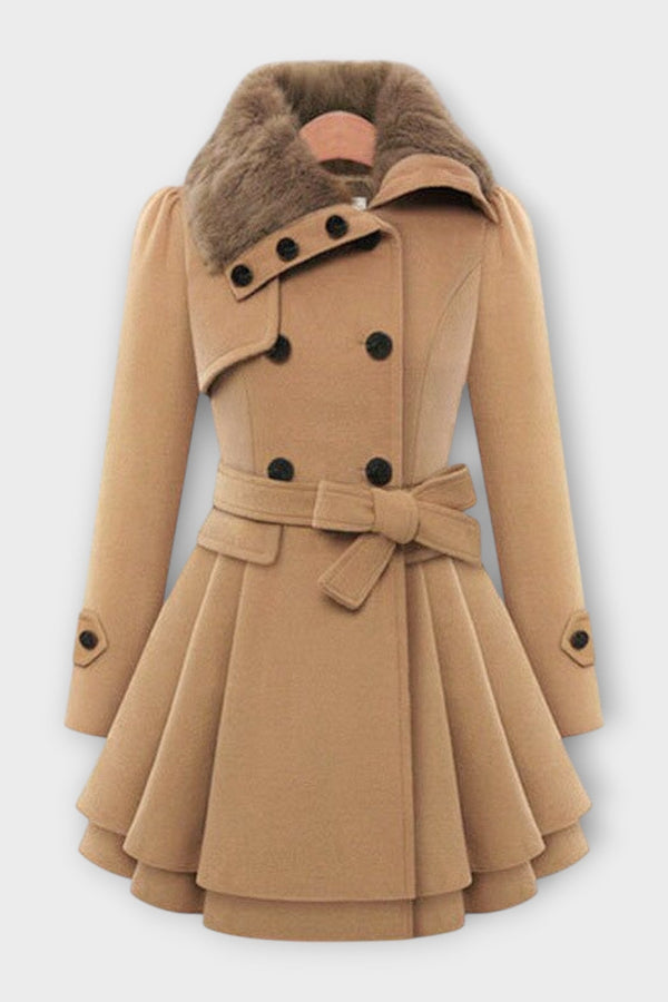 Emma - Manteau élégant avec col en fausse fourrure