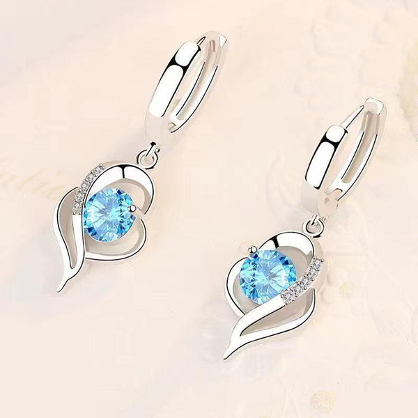 Boucles d'oreilles goutte cœur Eclipse | Or blanc