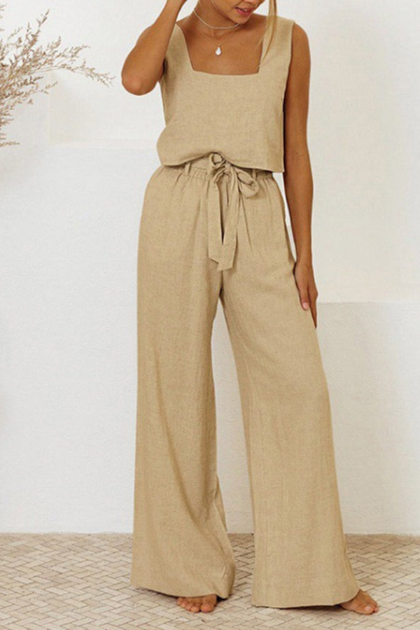 Evelyne | Ensemble Haut Minimaliste de Luxe & Pantalon Large