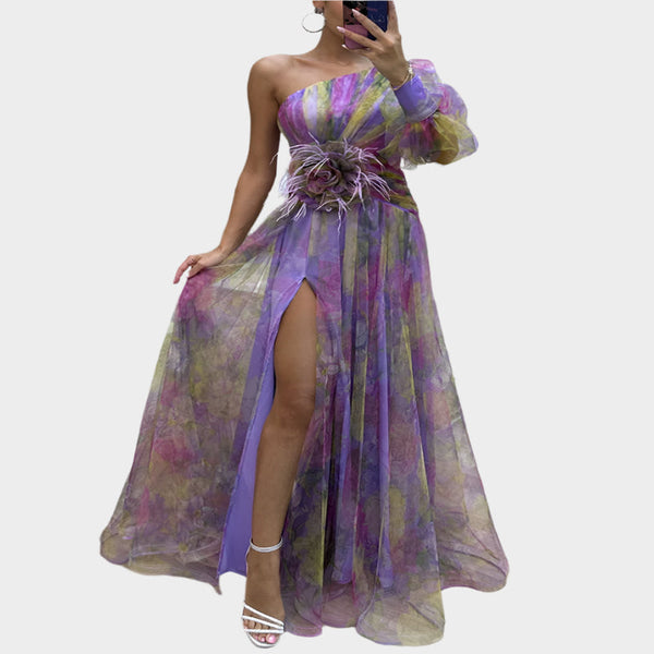 Robe Mini Sexy avec Motif Irrégulier et Design Dos Nu