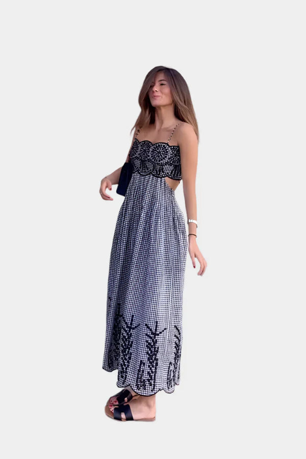 Robe avec motif à carreaux traditionnel