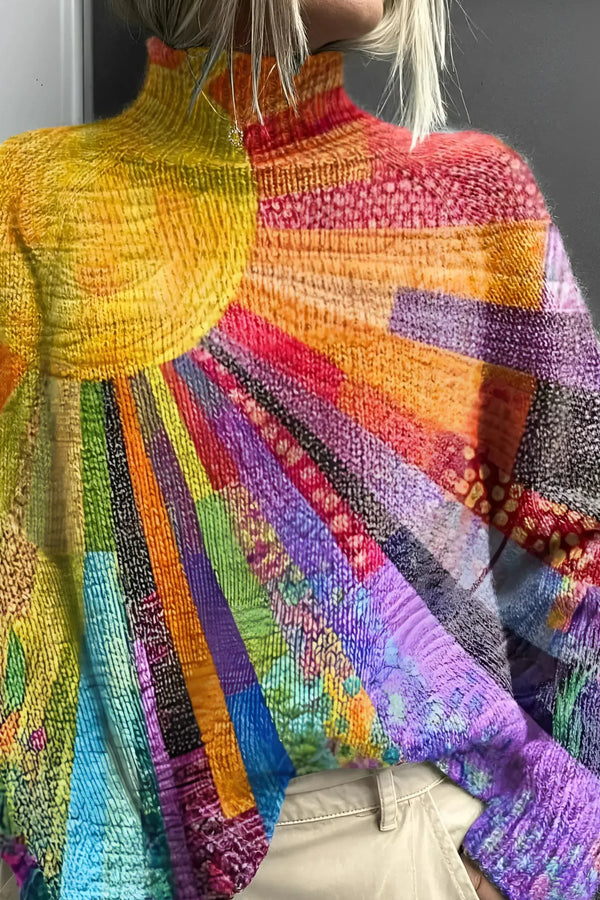 Fana | Pull à col roulé vibrant et coloré