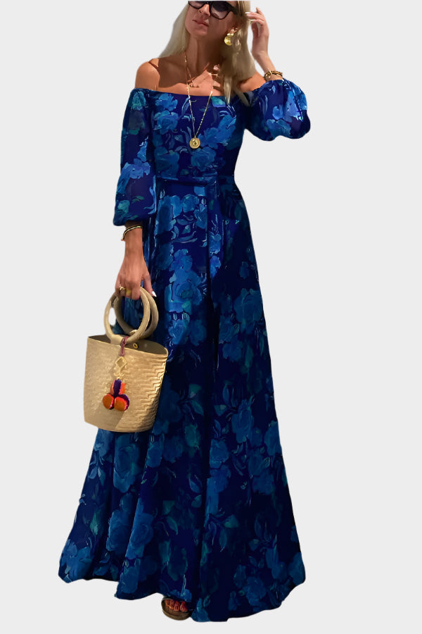 Robe longue aérienne sans épaules