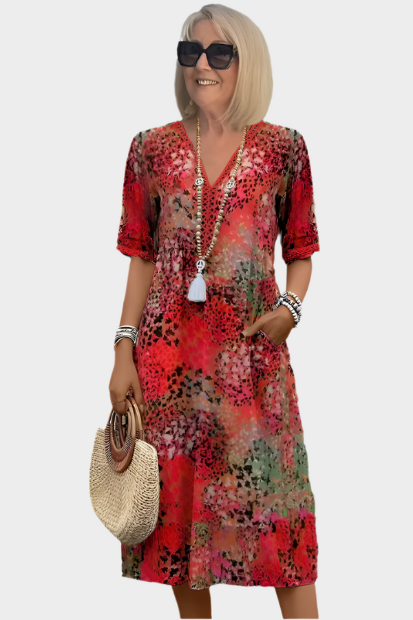 Robe midi vibrante avec poches