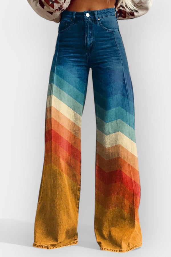 Pantalon évasé taille haute