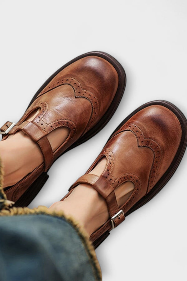 Élégantes Mary Janes en cuir