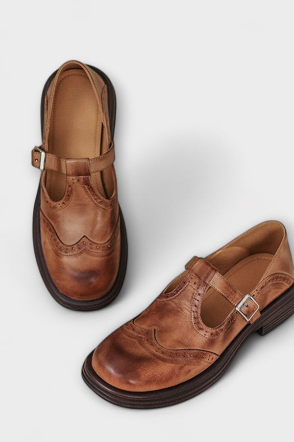 Élégantes Mary Janes en cuir