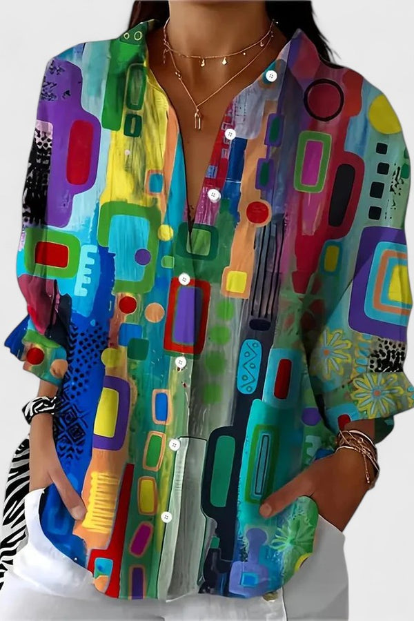 Rose™ | Blouse à motif géométrique élégant