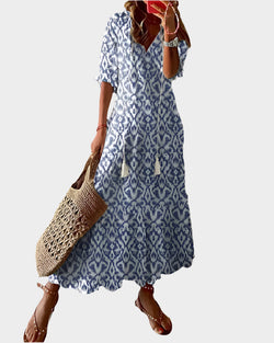 Robe vintage avec col en V