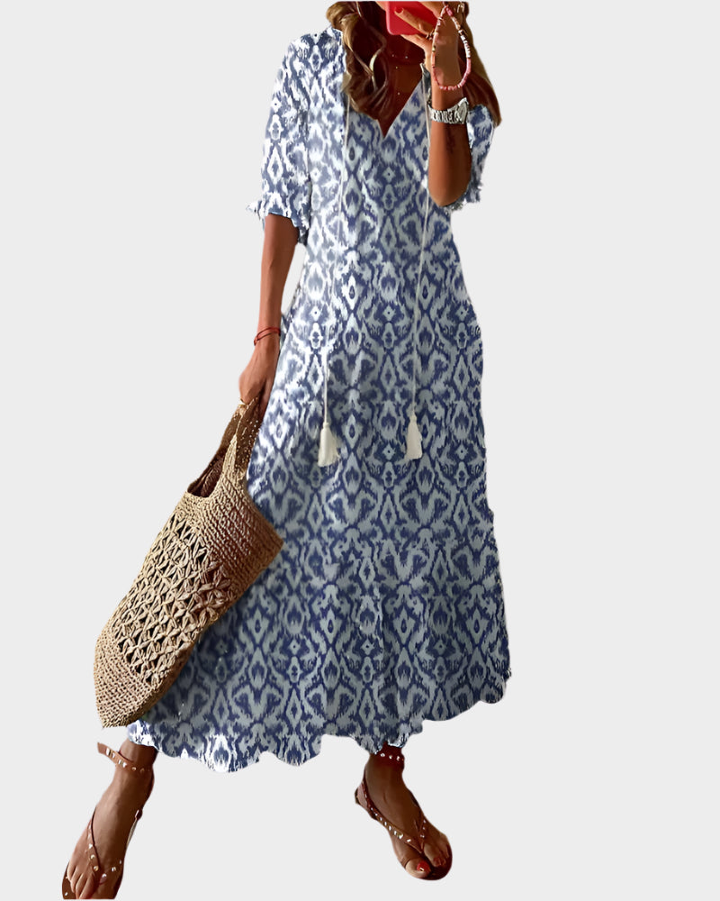 Robe vintage avec col en V