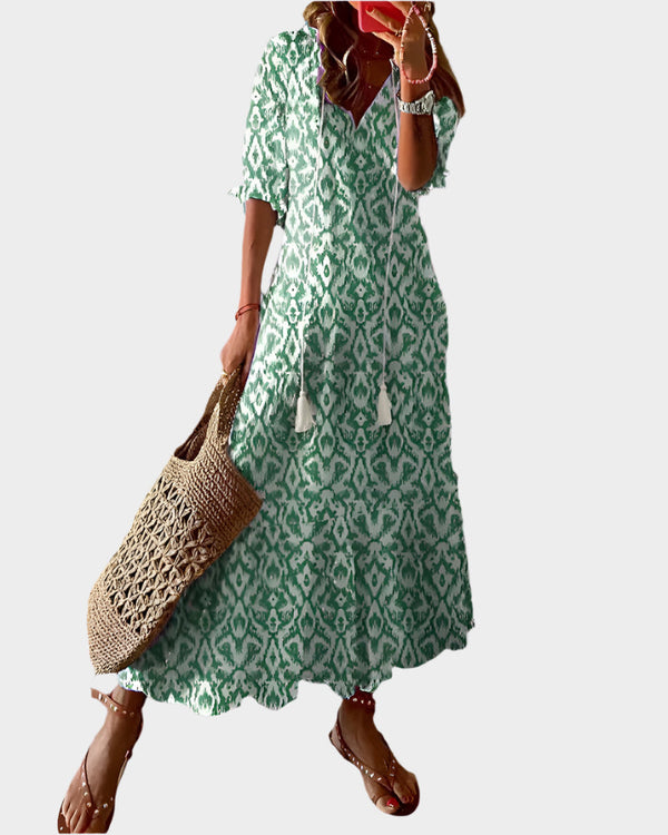 Robe vintage avec col en V