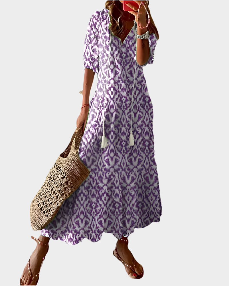 Robe vintage avec col en V